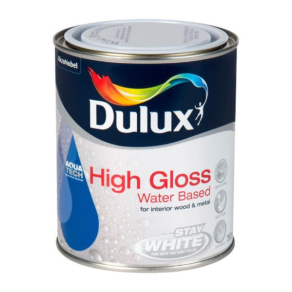Dulux High Gloss Water Based White 750ml