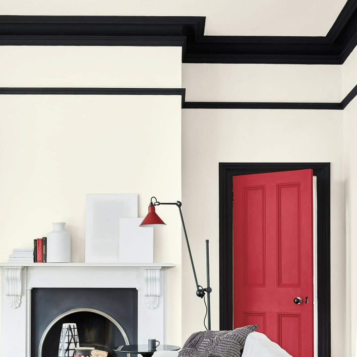 Little Greene Jack Black No. 119 is a beautiful black paint colour. Black bedroom architrave paint colour. Buy Little Greene paint online.