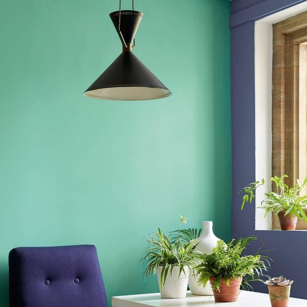 Little Greene Green Verditer No. 92 green dining room paint colour. Buy Little Greene's Green Verditer paint online.