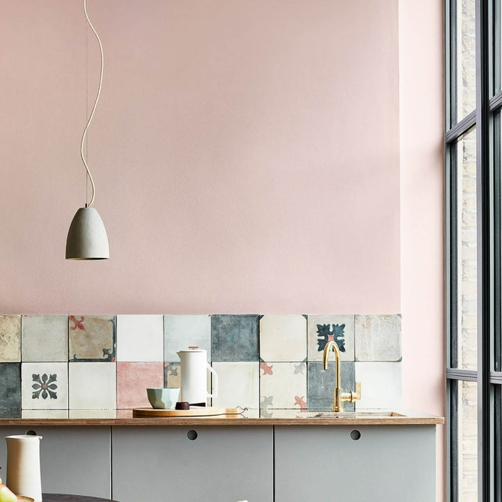 Little Greene Light Peachblossom No. 3 kitchen paint colour. A classic dusky pink. Order Little Greene paint online in Ireland now. 