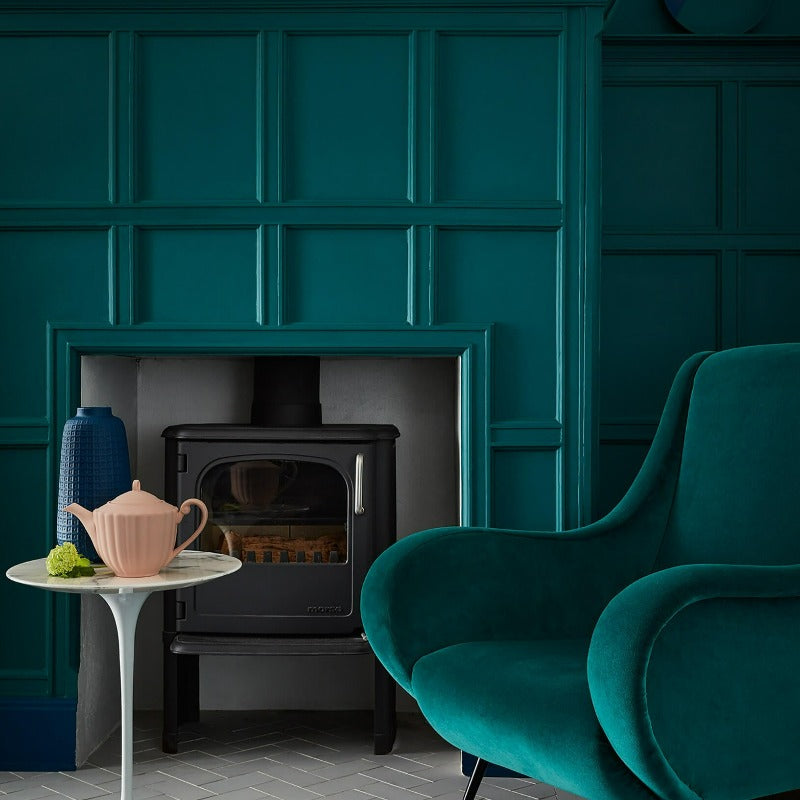 Mid Azure Green 96 Little Greene living room paint colour from Paint Online