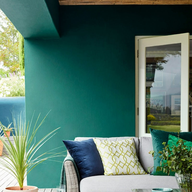 Mid Azure Green 96 Little Greene exterior masonry paint colour from Paint Online