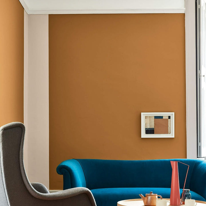 Little Greene Middle Buff No. 122 living room paint colour. Order Little Greene Middle Buff paint online in Ireland.