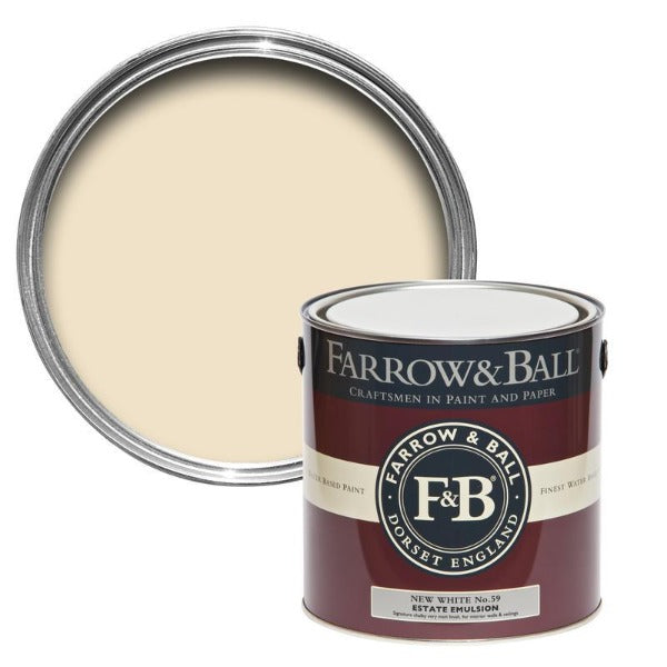 New White No. 59 Farrow & Ball - Farrow and Ball paint colour - 2.5L Estate Emulsion - Paint Online Ireland