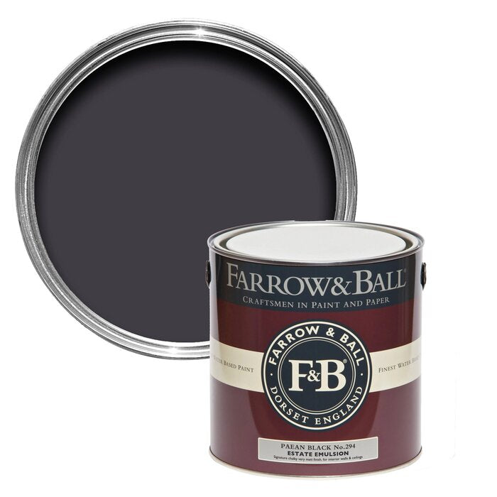 Farrow & Ball Paean Black No. 294 - 2.5L Estate Emulsion - Paint Online Ireland