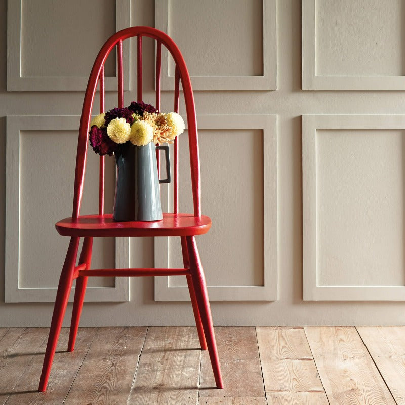 Little Greene Atomic Red No. 190 is a bright red paint colour. Red chair paint colour. Buy Little Greene paint online.