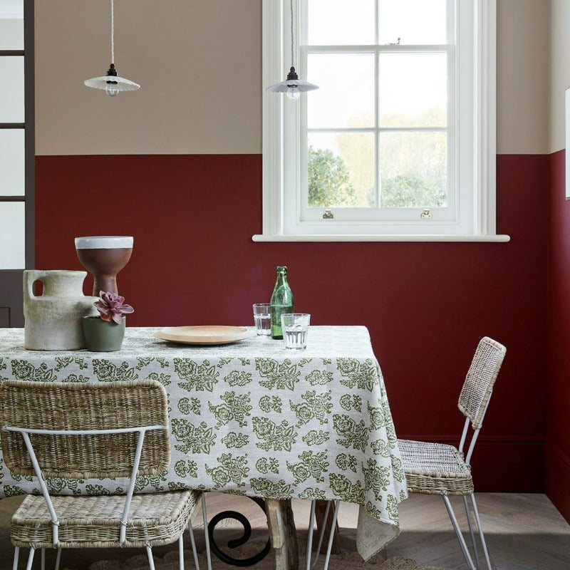 Little Greene Arras No. 316 is a deep, earthy red paint colour. Red dining room paint colour. Buy Little Greene paint online.