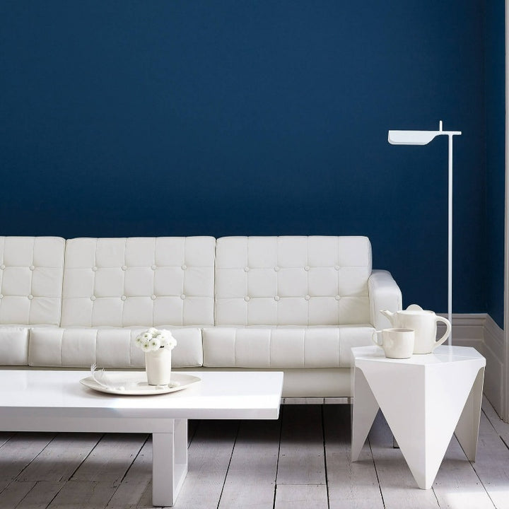 Little Greene Royal Navy No. 257 is a dark blue paint colour. Living room navy blue wall paint colour. Buy Little Greene paint online.