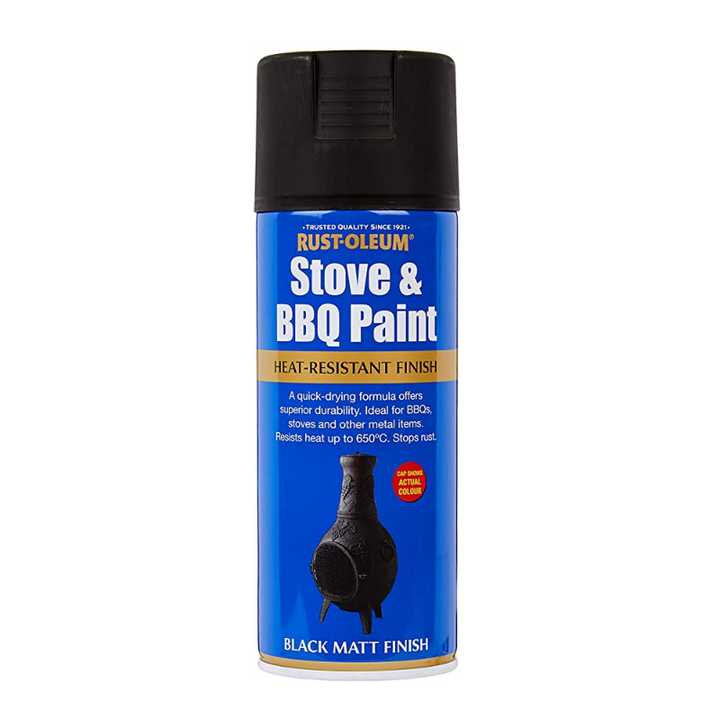Rust-Oleum Black Heat Resistant Spray Paint - Matt. Buy black heat resistant spray paint online.