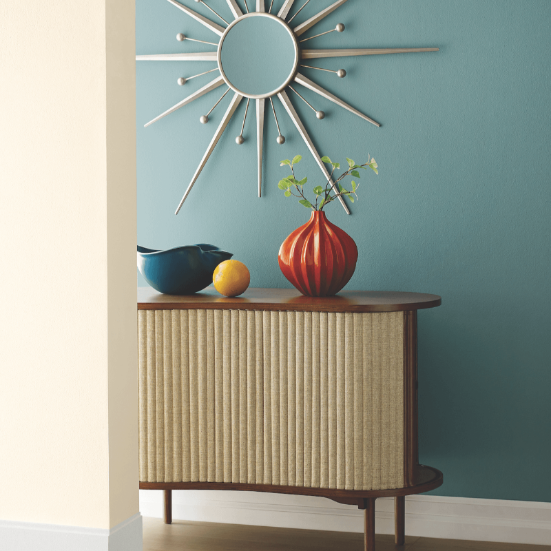 Grey Teal from Fleetwood Paints is particularly suited for creating a calming oasis in bedrooms, bathrooms and even in home offices. Buy Fleetwood paint online.