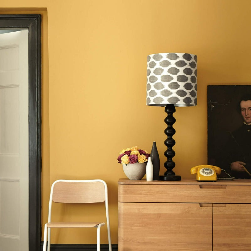 Little Greene Yellow Pink No. 46 is a warm mustard yellow paint colour with pink shades to create a rich earthy neutral. Buy Little Greene Yellow Pink paint online.