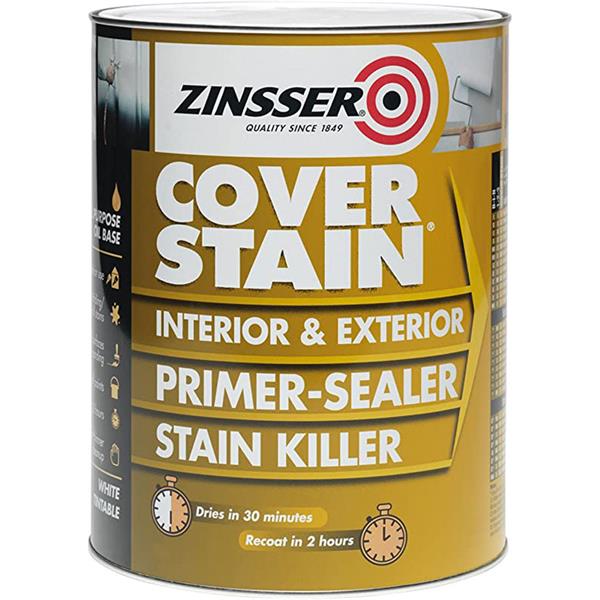 1 Litre Zinsser Cover Stain - Primer, Sealer & Stain Killer. All purpose primer, sealer and stain blocker.