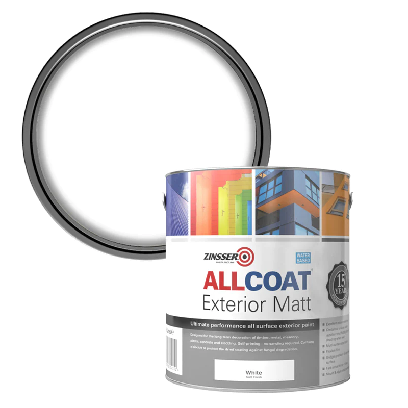 Zinsser AllCoat Exterior Matt White Paint Online