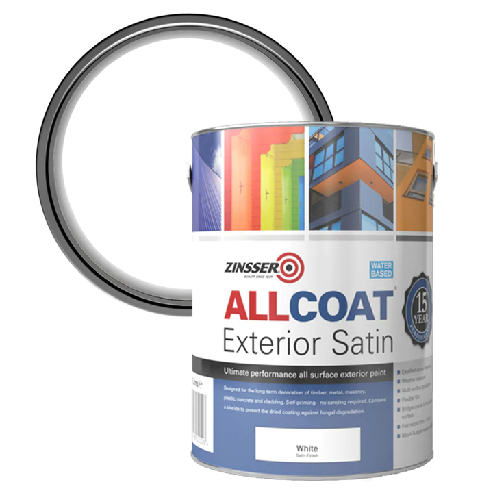 Zinsser AllCoat Exterior Satin White 5 Litre