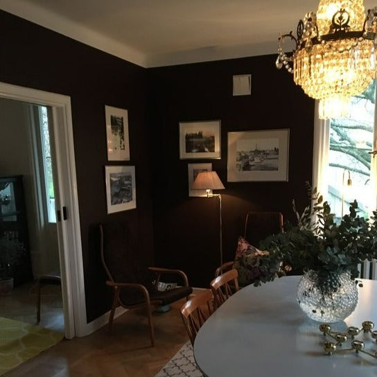 Little Greene Purple Brown No. 8 is a dark purple brown paint colour. Purple brown living room paint colour. Buy Little Greene paint online.