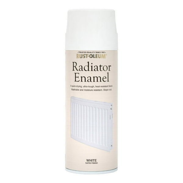 Rust-Oleum Radiator Spray Paint provides a beautiful enamel white satin finish. An ultra-tough, heat-resistant enamel finish for radiators. Buy spray paint online. 