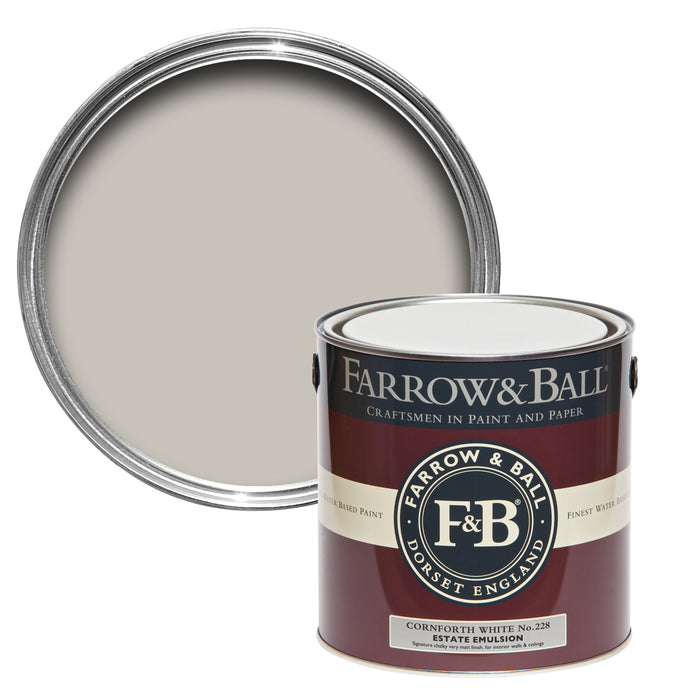 Farrow & Ball Cornforth White - Grey Whute Neutral Paint Colour - Paint Online Ireland