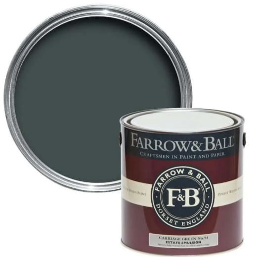 2.5L Estate Emulsion Carriage Green No. 94 Farrow & Ball Paint Colour. Buy Farrow & Ball paint online.