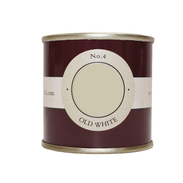 Farrow & Ball Old White No. 4 - Farrow & Ball Paint Colour - Tester Pot Estate Emulsion Sample- Paint Online Ireland