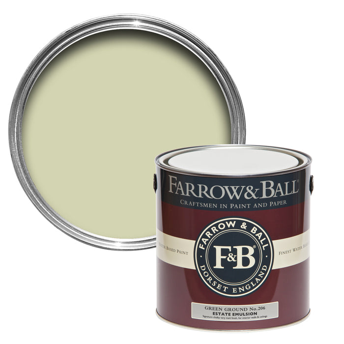 Green Ground No. 206 - Farrow & Ball Paint Colour - 2.5L Estate Emulsion- Paint Online Ireland