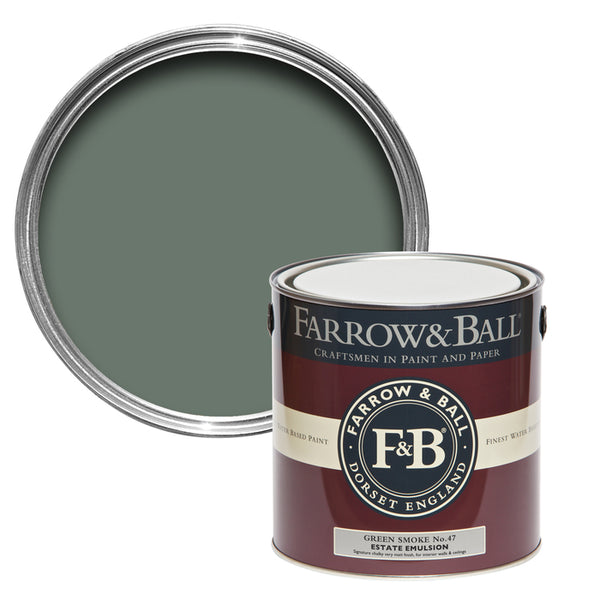 Green Smoke No. 47 - Farrow & Ball Paint Colour - 2.5L Estate Emulsion - Paint Online Ireland