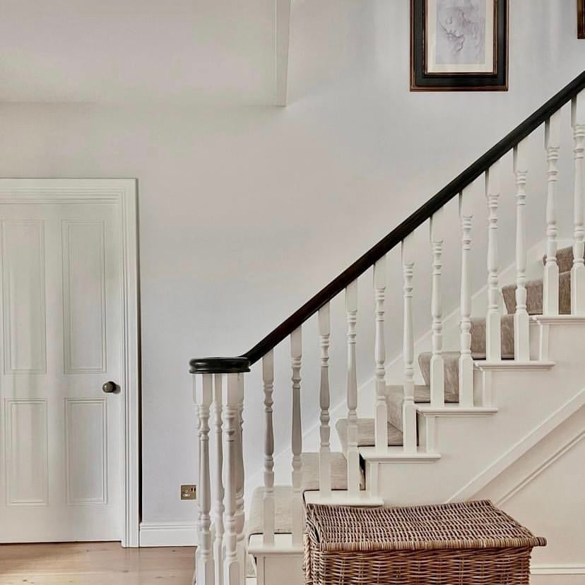 Temperance by Colourtrend Paints. Off white hall stairs paint colour. Buy Colourtrend paint online.