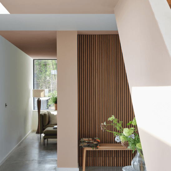 Templeton Pink No. 303 from Farrow & Ball is a lovely pink paint colour. One of Farrow & Ball's new colours. Pink hallway paint colour.