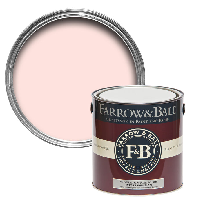 Middleton Pink No. 245 Farrow & Ball - Pink Farrow and Ball Paint Colour - 2.5L Estate Emulsion - Paint Online Ireland