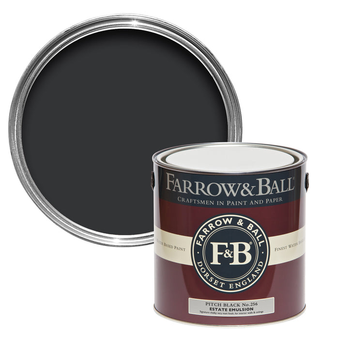 Pitch Black No. 256 Farrow & Ball - 2.5L Estate Emulsion - Farrow & Ball Paint Online Ireland