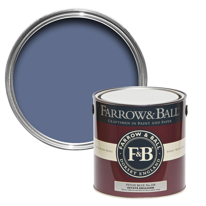 Pitch Blue No. 220 Farrow & Ball Paint Colour - 2.5L Estate Emulsion - Paint Online Ireland