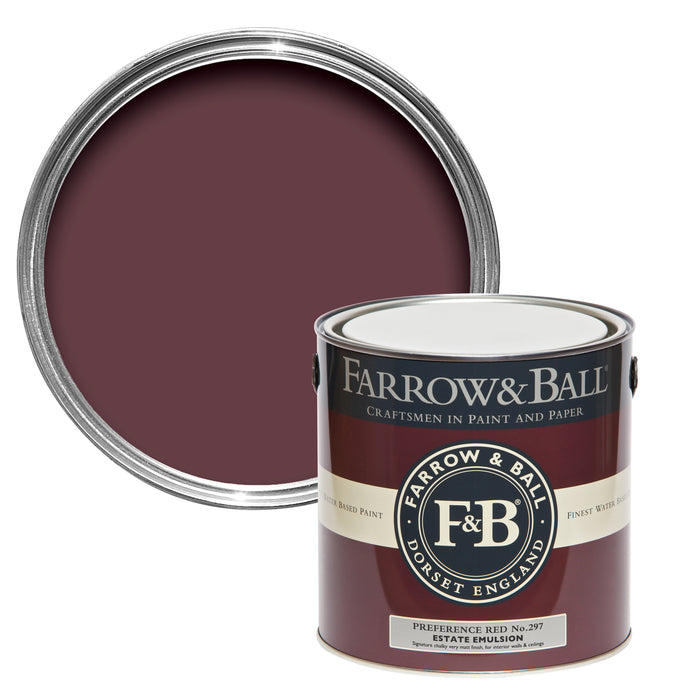Farrow & Ball Preference red No.297 - 2.5L Estate Emulsion - Red Paint Colour - Paint Online Ireland