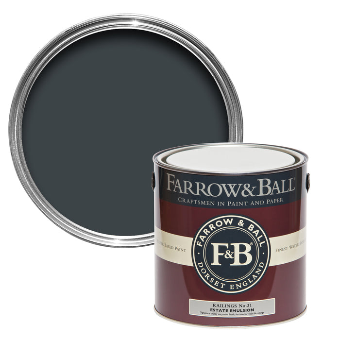 Railings No. 31 Farrow & Ball Paint Colour - 2.5L Estate Emulsion - Paint Online Ireland