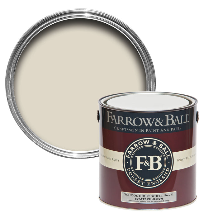 School House White No. 291 Farrow & Ball Paint Colour - 2.5L Estate Emulsion - Paint Online Ireland