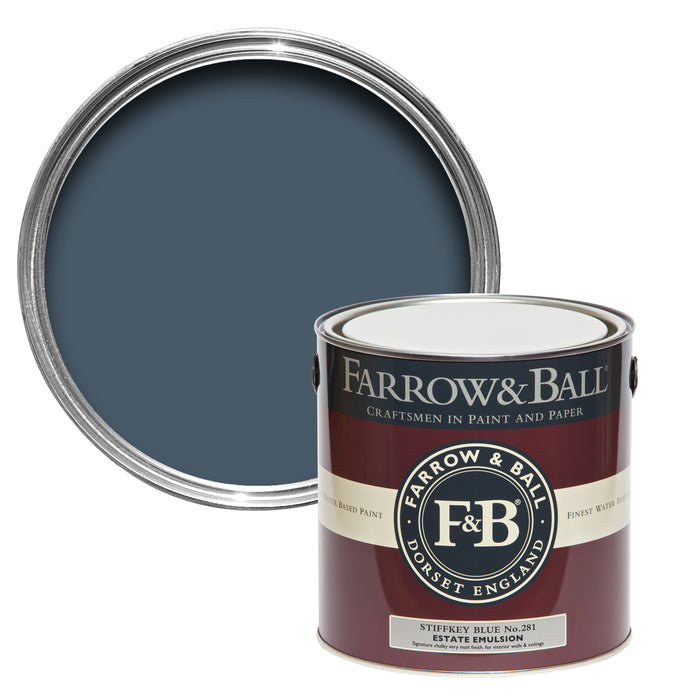 Stiffkey Blue No. 281 Farrow & Ball Paint Colour - 2.5L Estate Emulsion - Paint Online Ireland