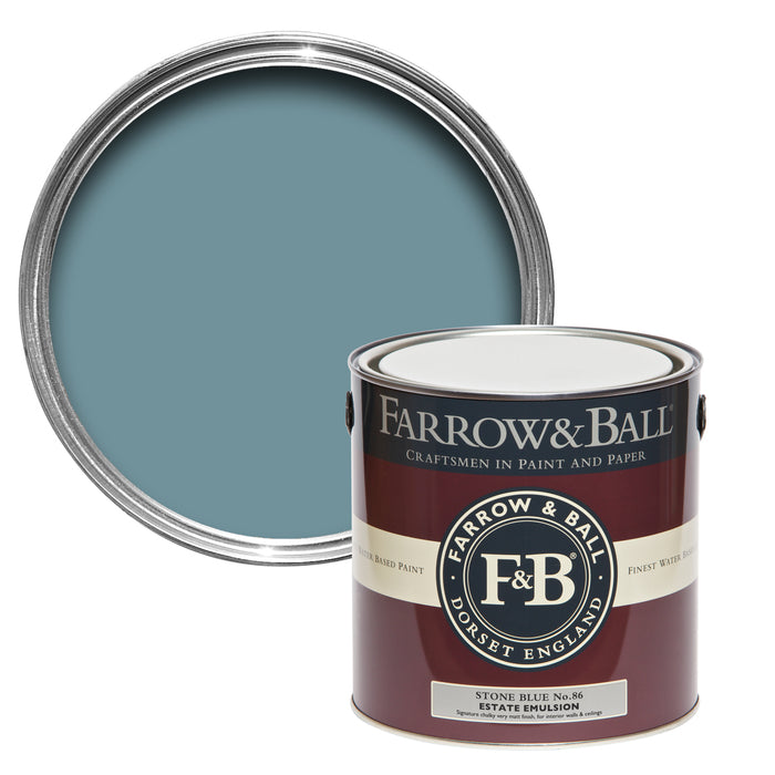 Stone Blue No. 86 Farrow & Ball Paint Colour - 2.5L Estate Emulsion - Paint Online Ireland