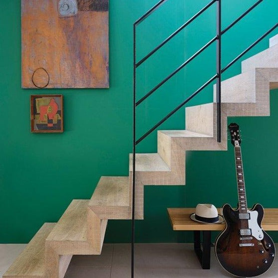 Verdigris Green Farrow & Ball hallway paint colour from Paint Online